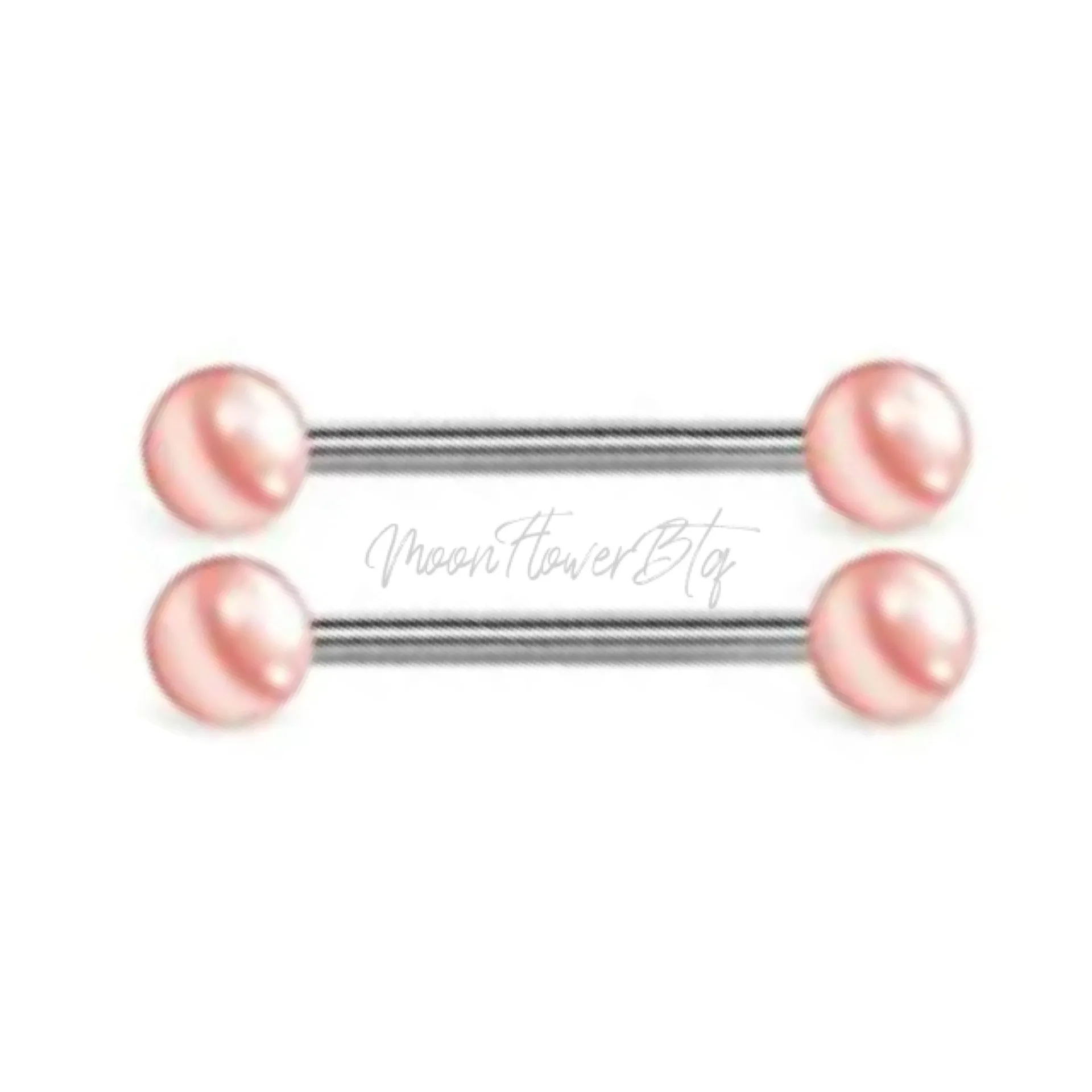 Pink Acrylic Stainless Steel Barbell Nipple Rings