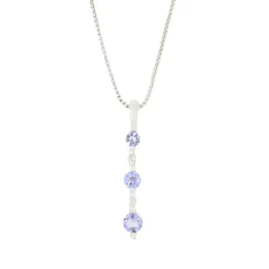 Pre Owned 9ct White Gold Diamond and Tanzanite Pendant for Necklace