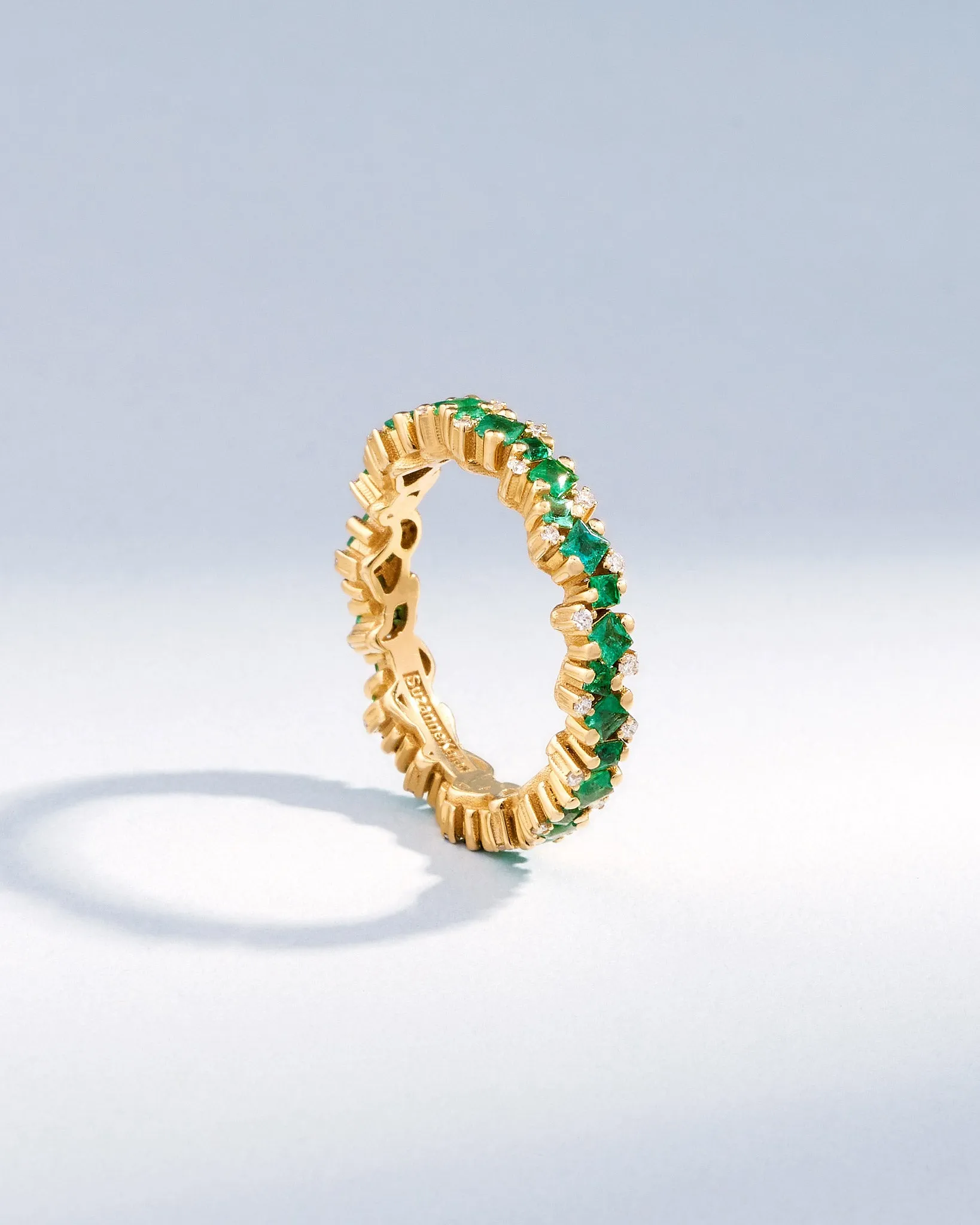 Princess Elsa Emerald Eternity Band