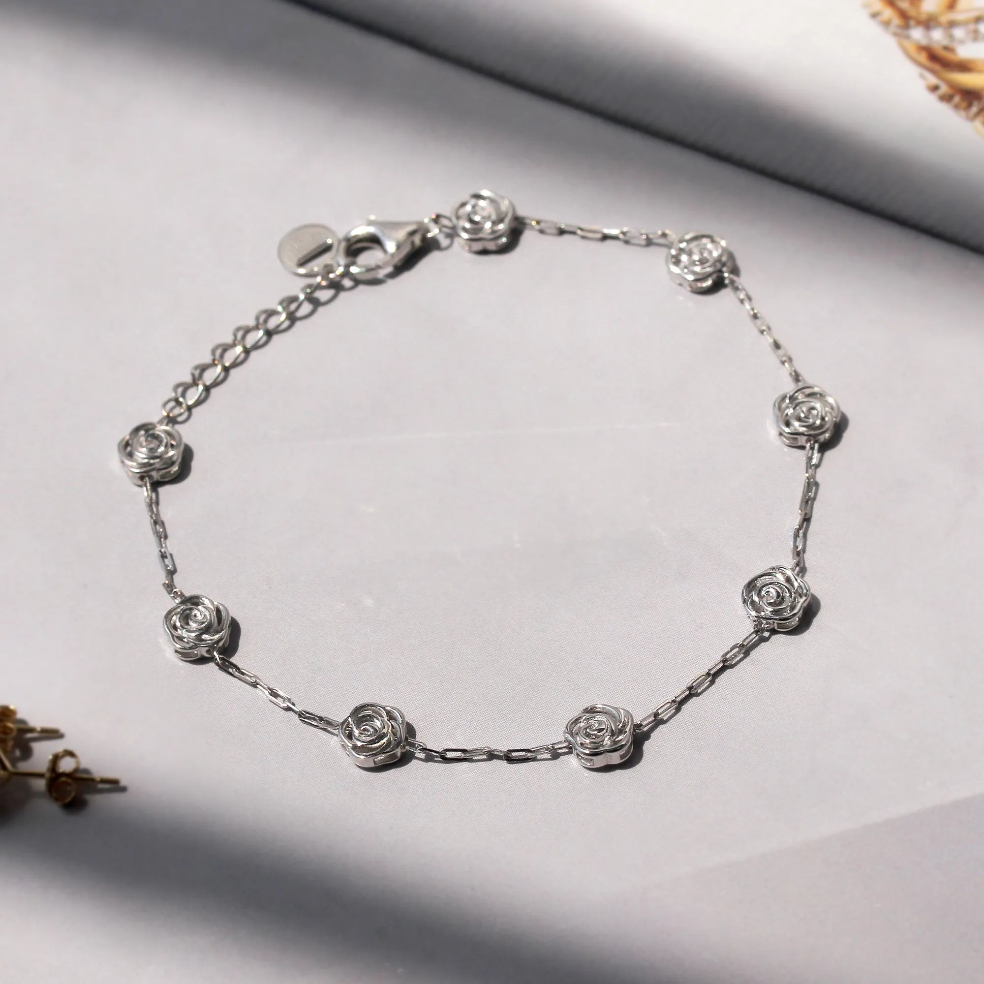 Puffed Shine Roses Bracelet, Anklet