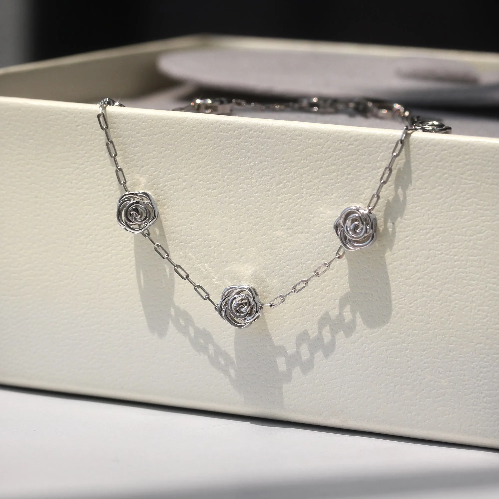 Puffed Shine Roses Bracelet, Anklet