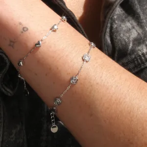Puffed Shine Roses Bracelet, Anklet
