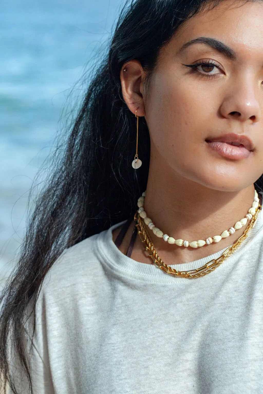 Puka Shell Threader Earrings - Auali'i