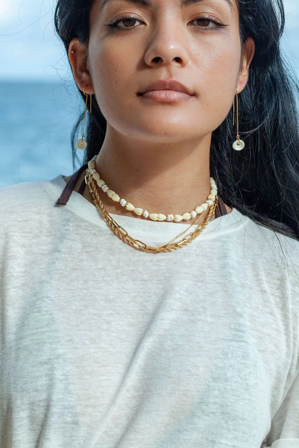 Puka Shell Threader Earrings - Auali'i