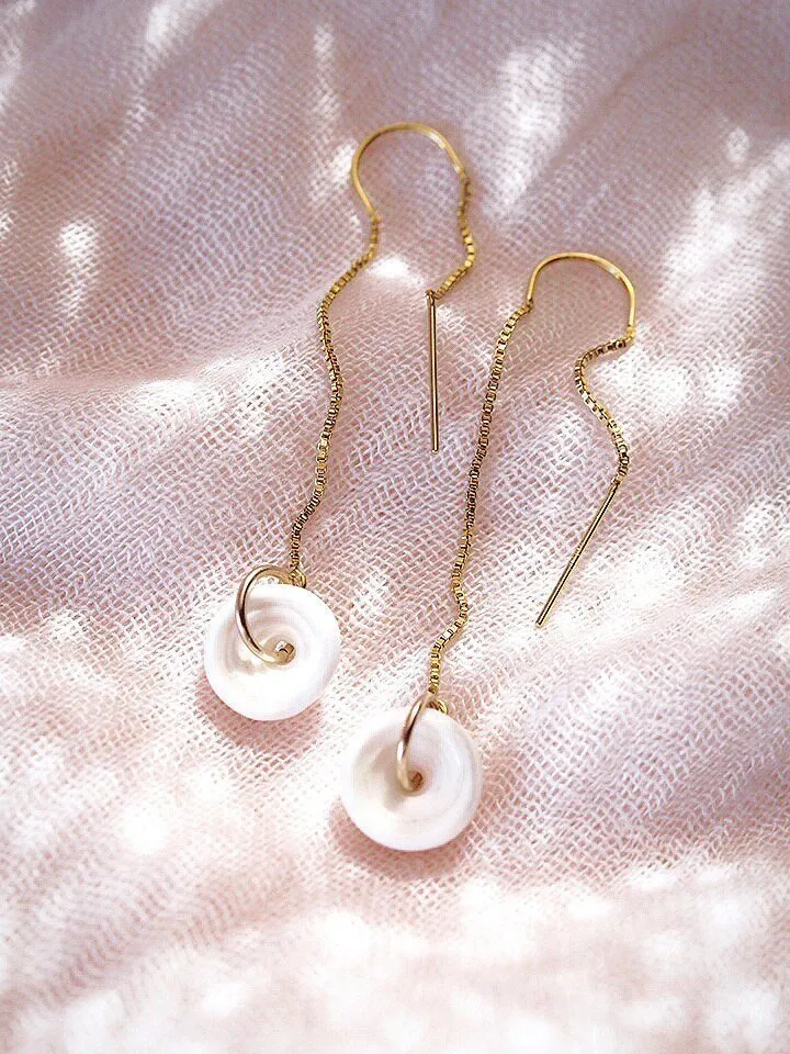 Puka Shell Threader Earrings - Auali'i