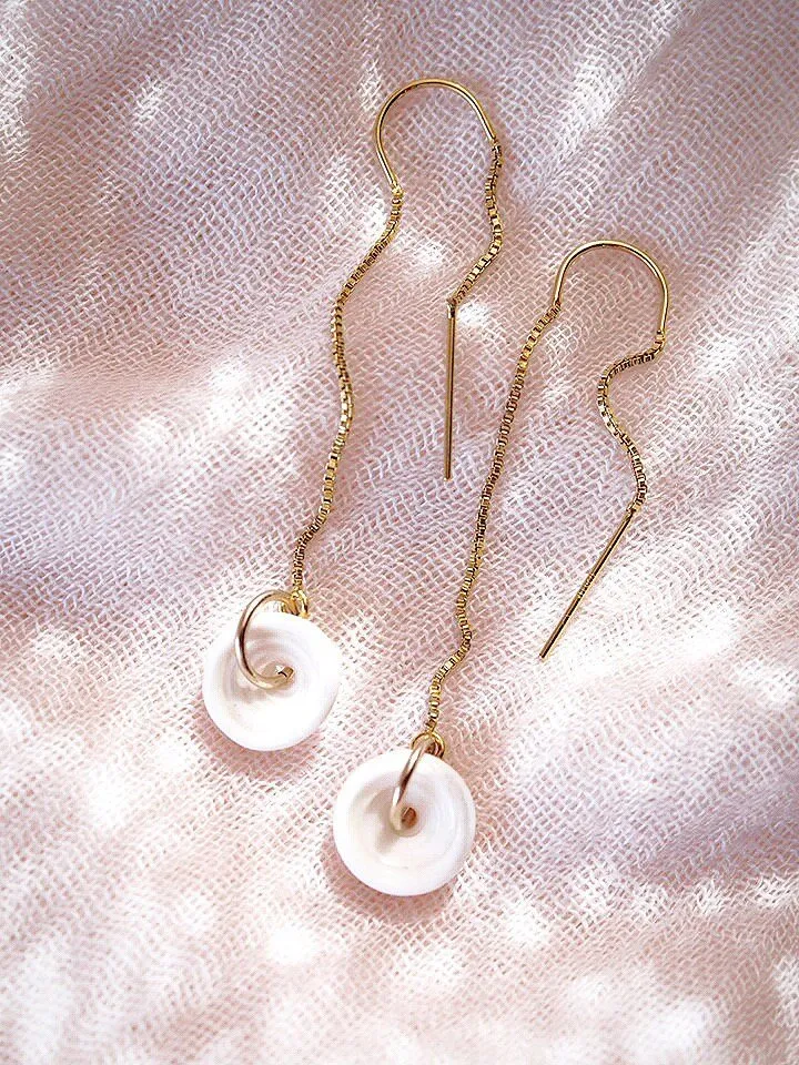 Puka Shell Threader Earrings - Auali'i