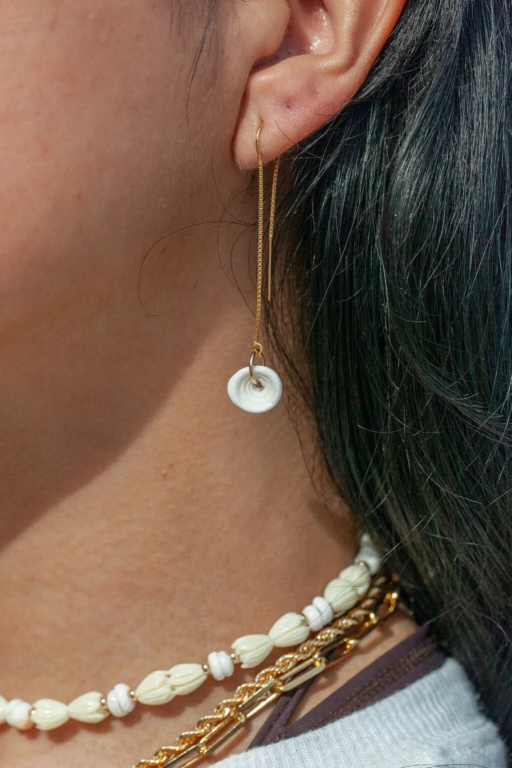 Puka Shell Threader Earrings - Auali'i