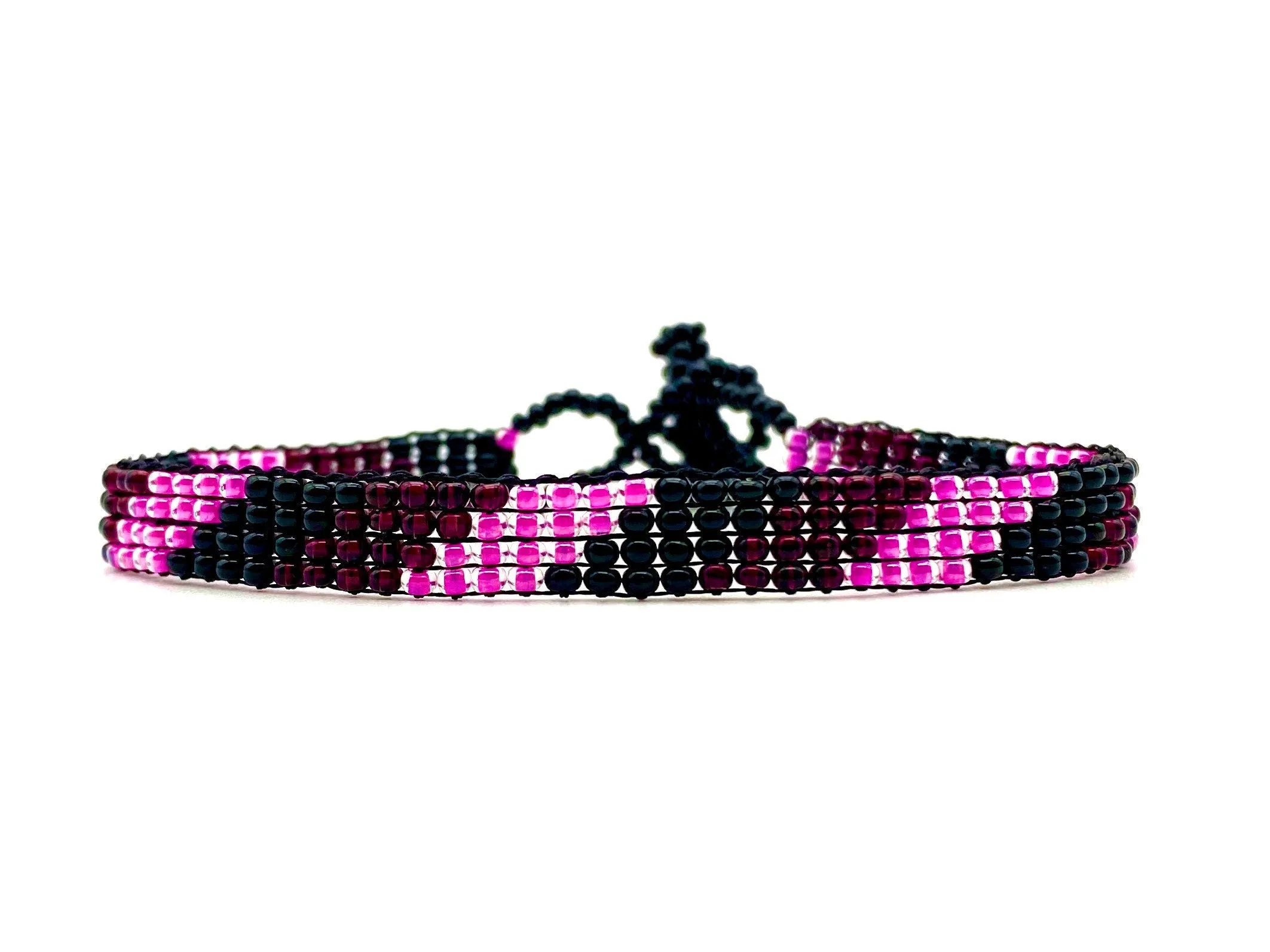 Purple/Pink Skinny Boho Bracelet