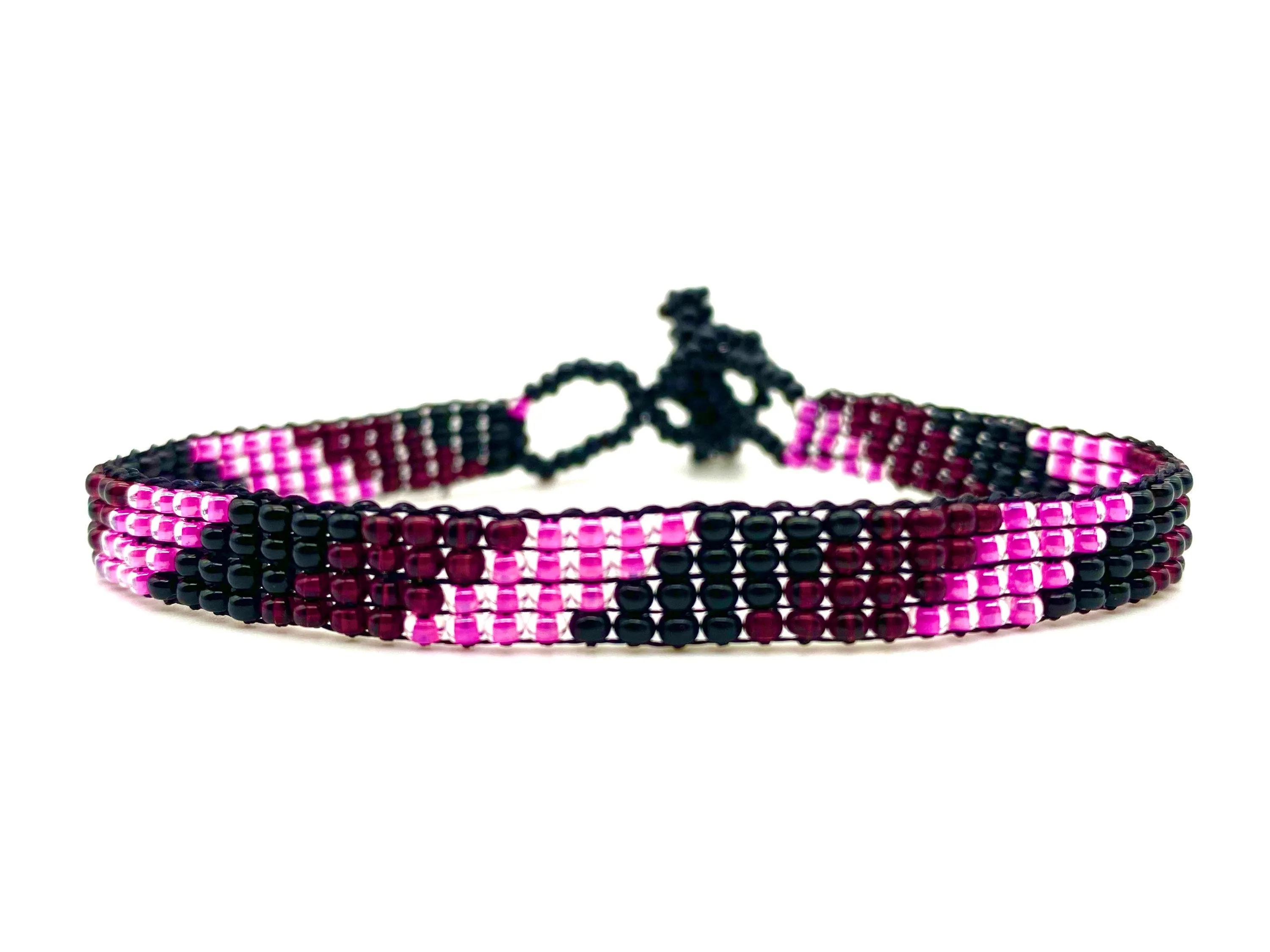 Purple/Pink Skinny Boho Bracelet