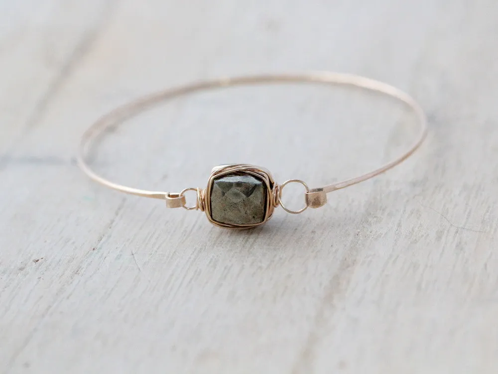 Pyrite Bezel Bangle