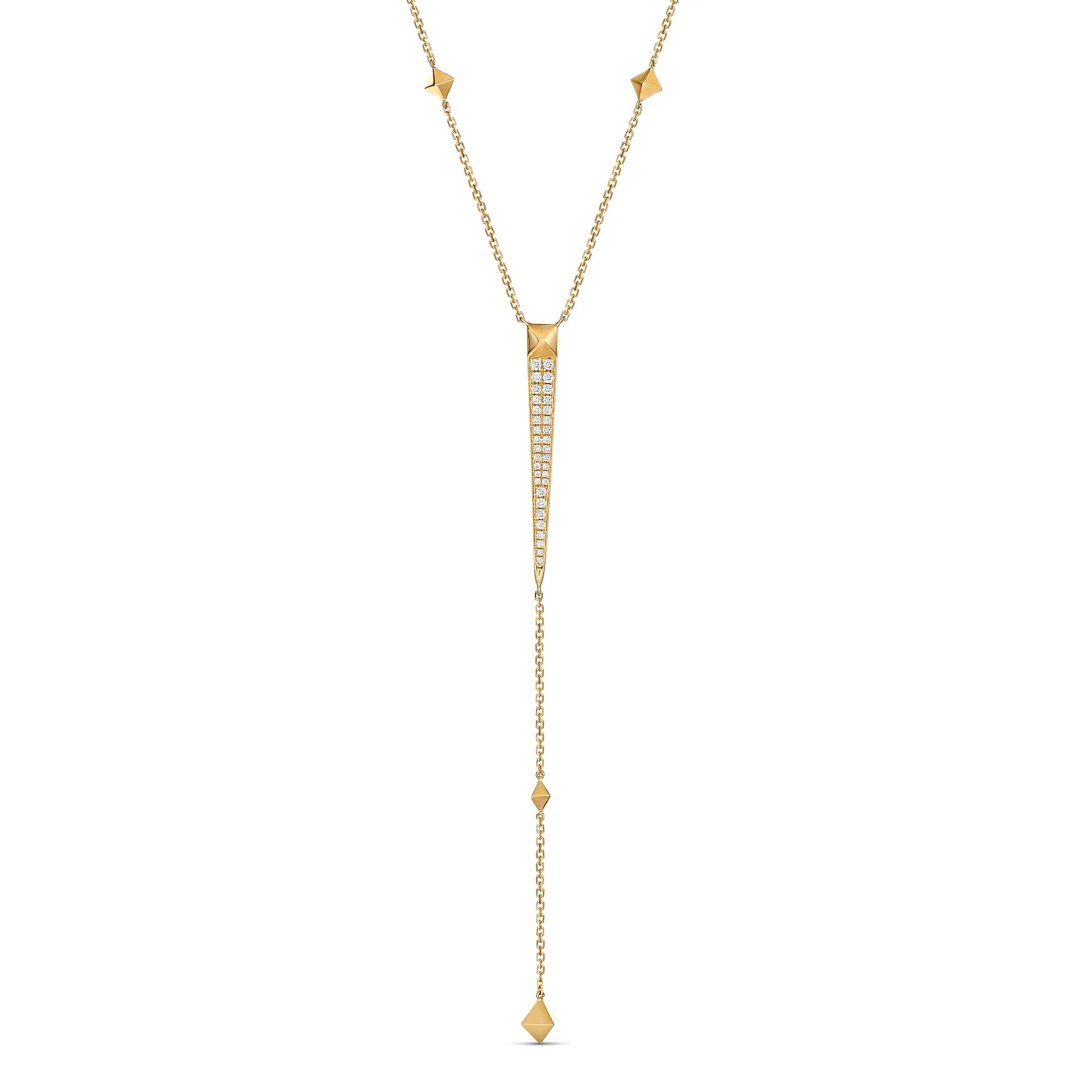 R.08® Pointe Lariat Necklace | Yellow Gold