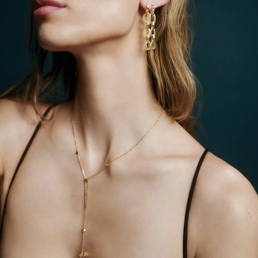 R.08® Pointe Lariat Necklace | Yellow Gold