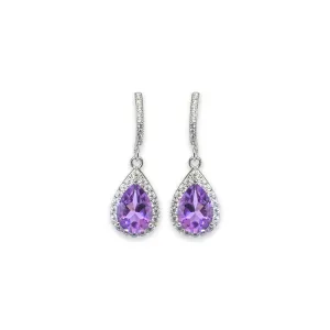 Radiant Amethyst and Zircon Earrings