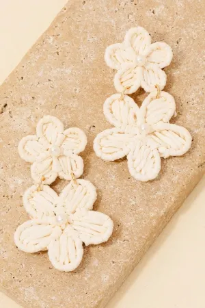 Raffia Flower Earrings