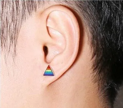 Rainbow Triangle Stainless Steel Studs