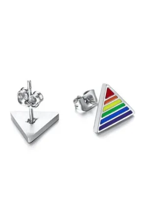 Rainbow Triangle Stainless Steel Studs