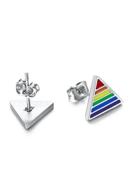 Rainbow Triangle Stainless Steel Studs