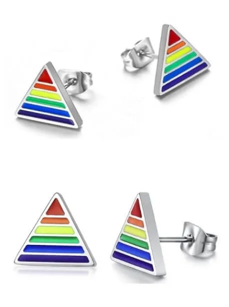 Rainbow Triangle Stainless Steel Studs