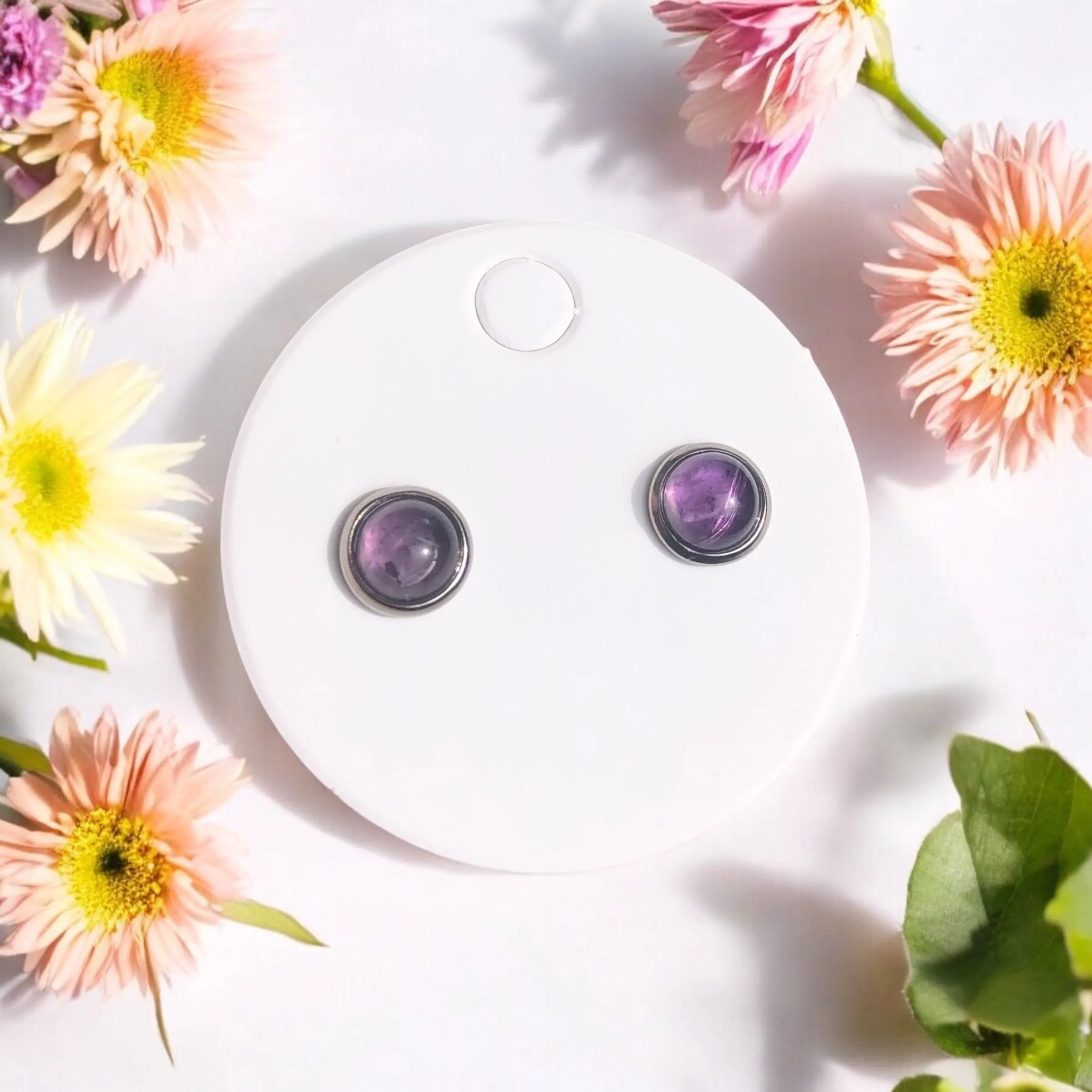 Real Amethyst Elegance Studs