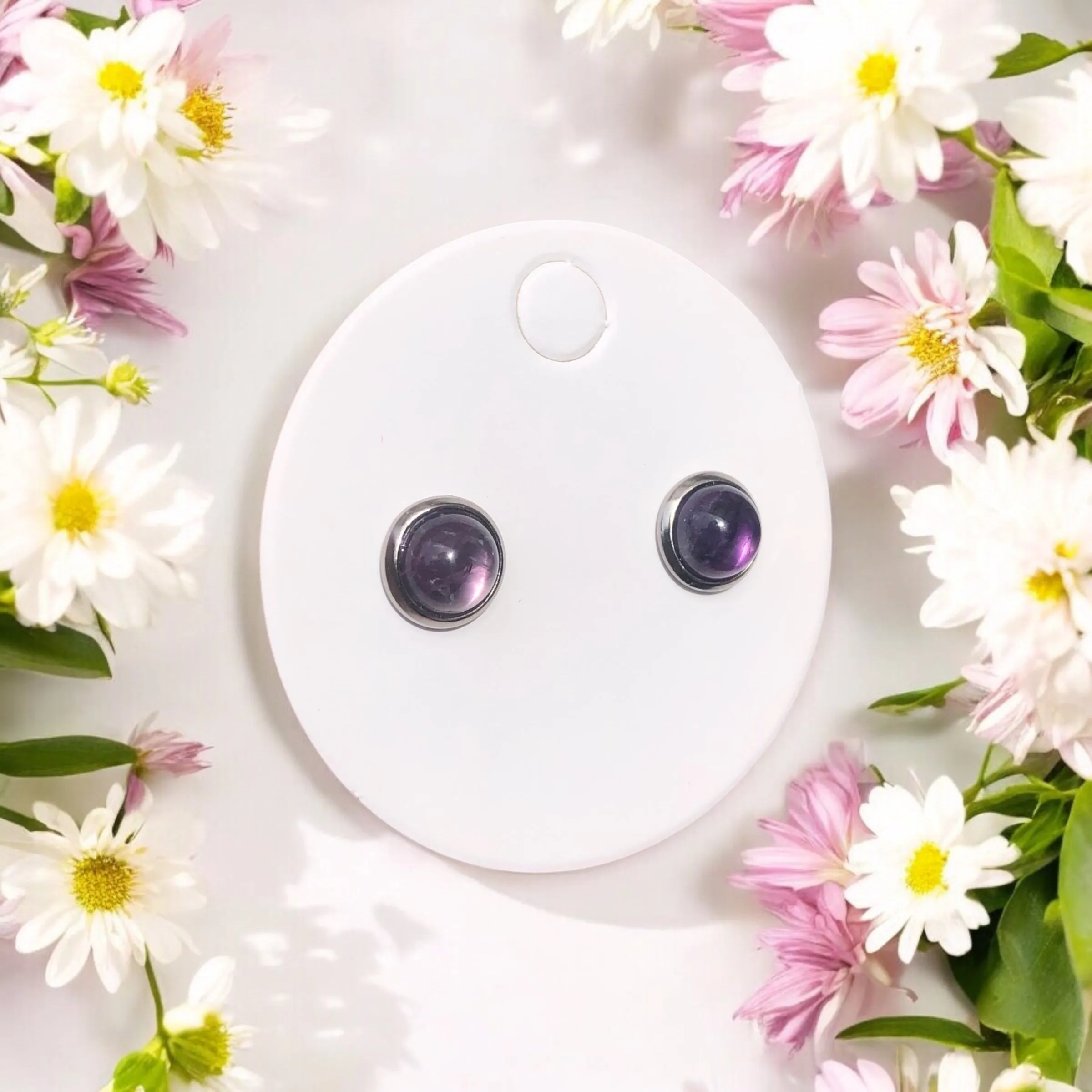 Real Amethyst Elegance Studs