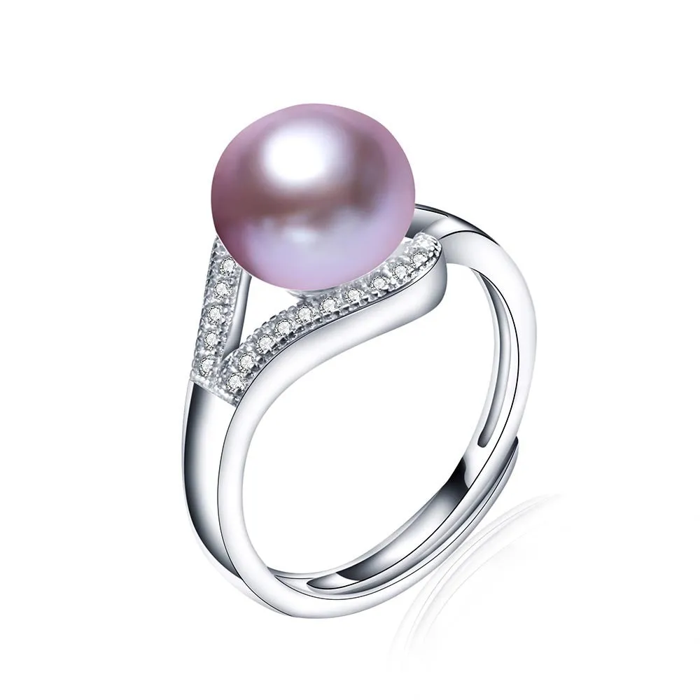 Real freshwater pearl ring for women 925 sterling silver adjustable ring big size 10mm AAAA natural pearl jewelry