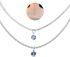 Rhinestone Necklace Sparkling Heart Round Diamond Choker Necklace Set Double Layer Snake Chain Rhinestone Necklace Diamond Necklaces Dainty Choker Necklaces for Women