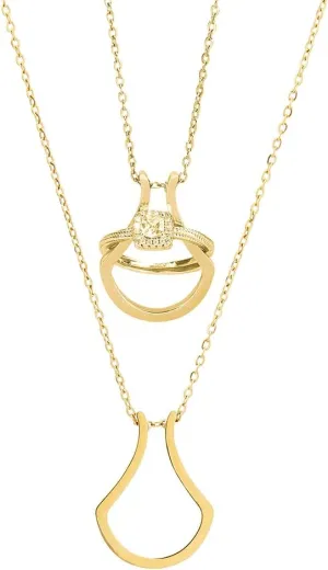 Ring Holder Necklaces 15.83 inch Stainless Steel Ring Keeper Necklaces Wedding Engagement Ring Saver Pendant for Women Ladies Wife