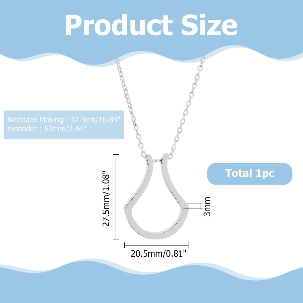 Ring Holder Necklaces 15.83 inch Stainless Steel Ring Keeper Necklaces Wedding Engagement Ring Saver Pendant for Women Ladies Wife