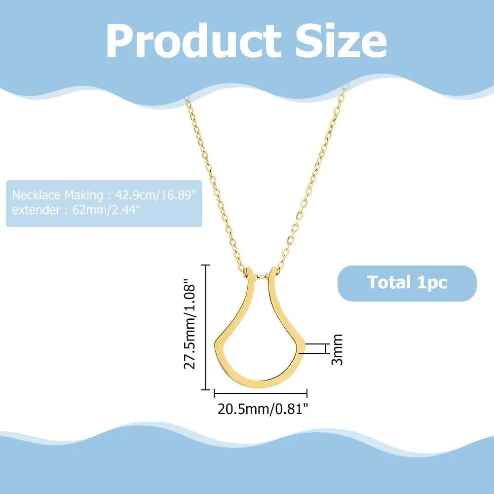 Ring Holder Necklaces 15.83 inch Stainless Steel Ring Keeper Necklaces Wedding Engagement Ring Saver Pendant for Women Ladies Wife