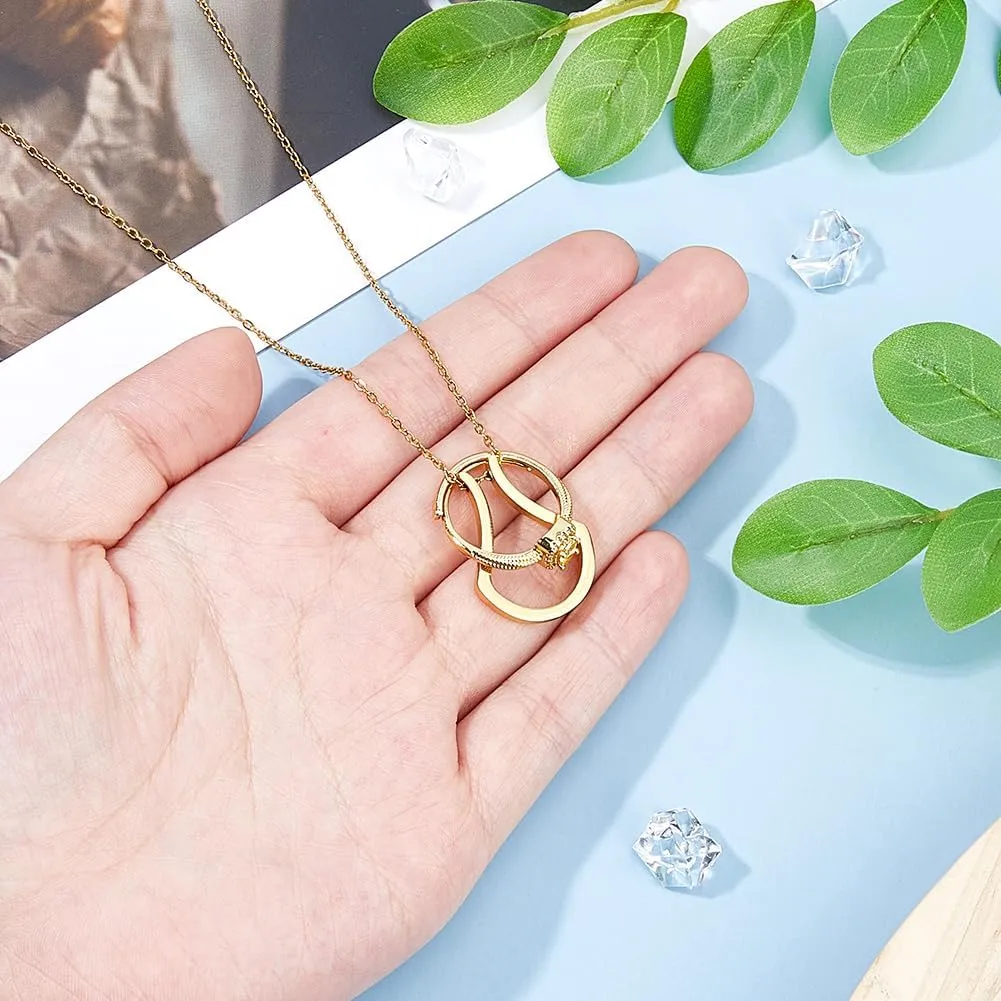 Ring Holder Necklaces 15.83 inch Stainless Steel Ring Keeper Necklaces Wedding Engagement Ring Saver Pendant for Women Ladies Wife