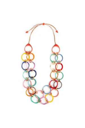 Ring of Life Organic Tagua Necklace In Multi