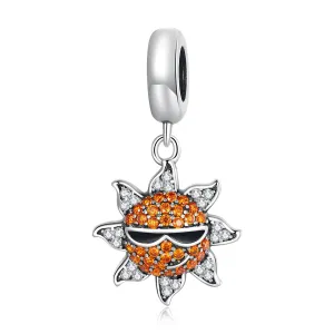S925 Silver Delicate Sun Pendant Charm for Bracelet