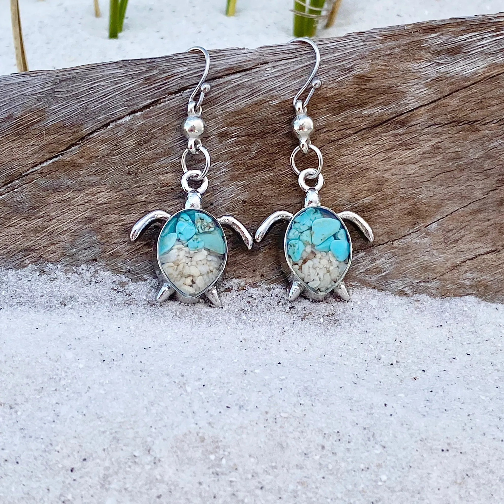 Sand Sea Turtle Earrings