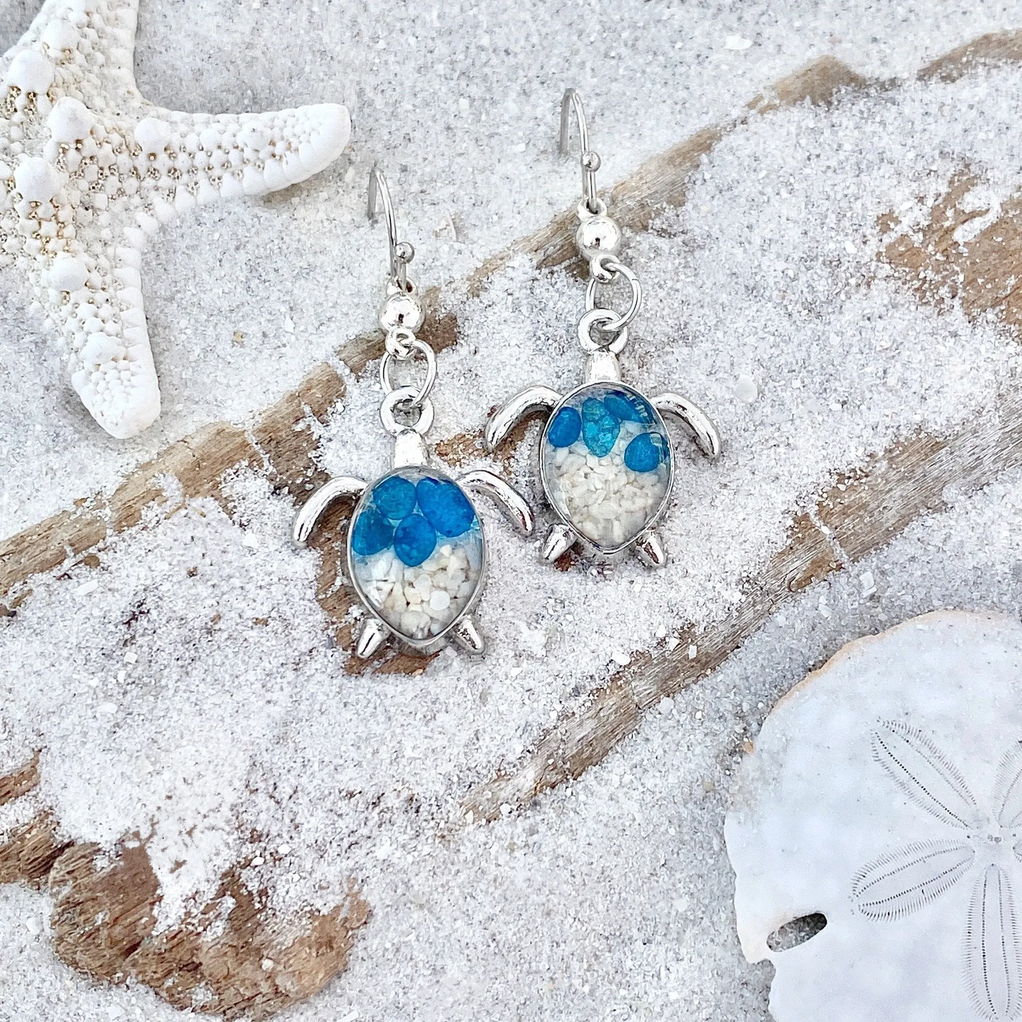 Sand Sea Turtle Earrings