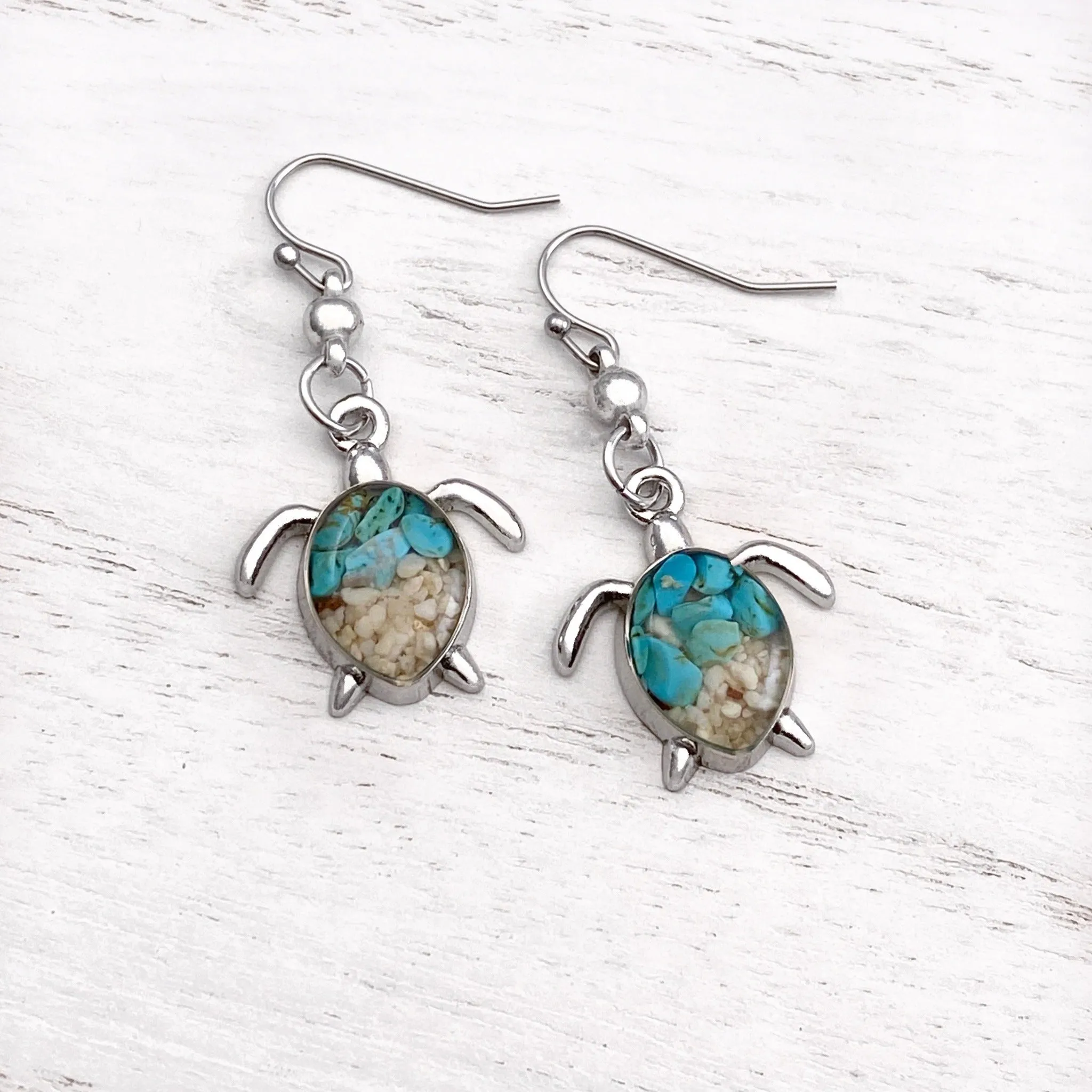 Sand Sea Turtle Earrings
