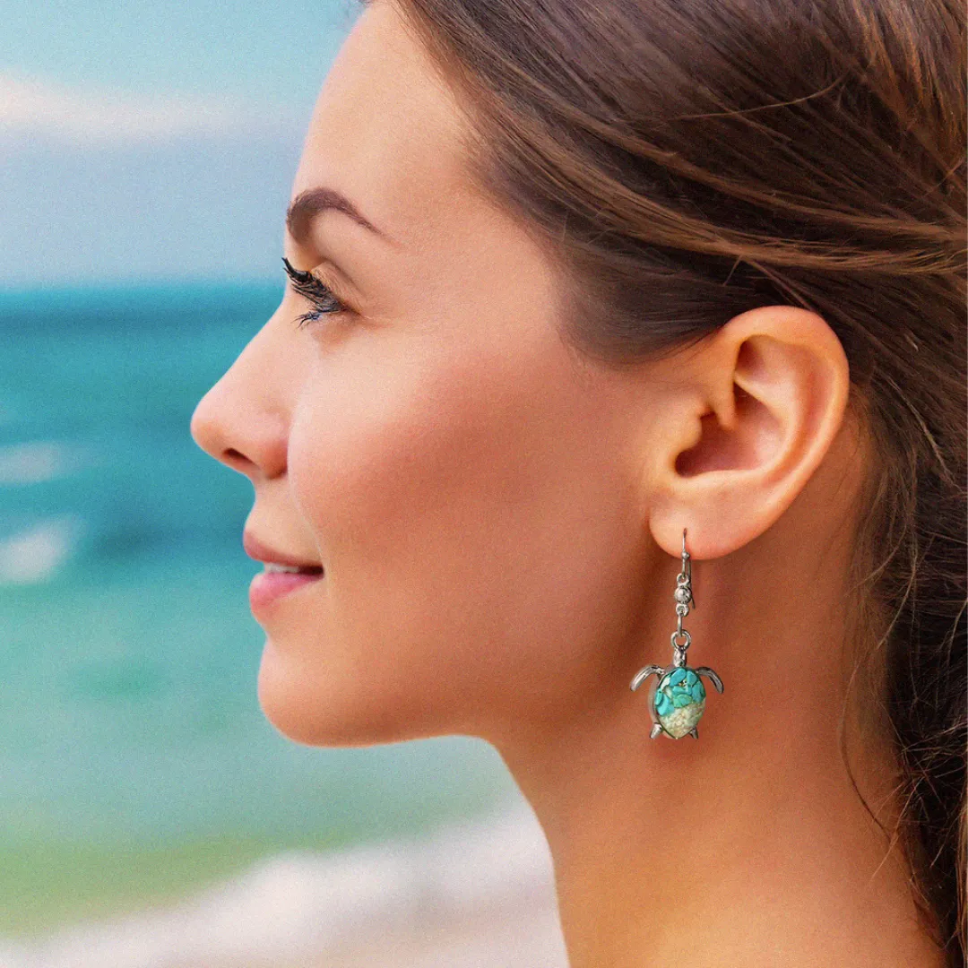 Sand Sea Turtle Earrings
