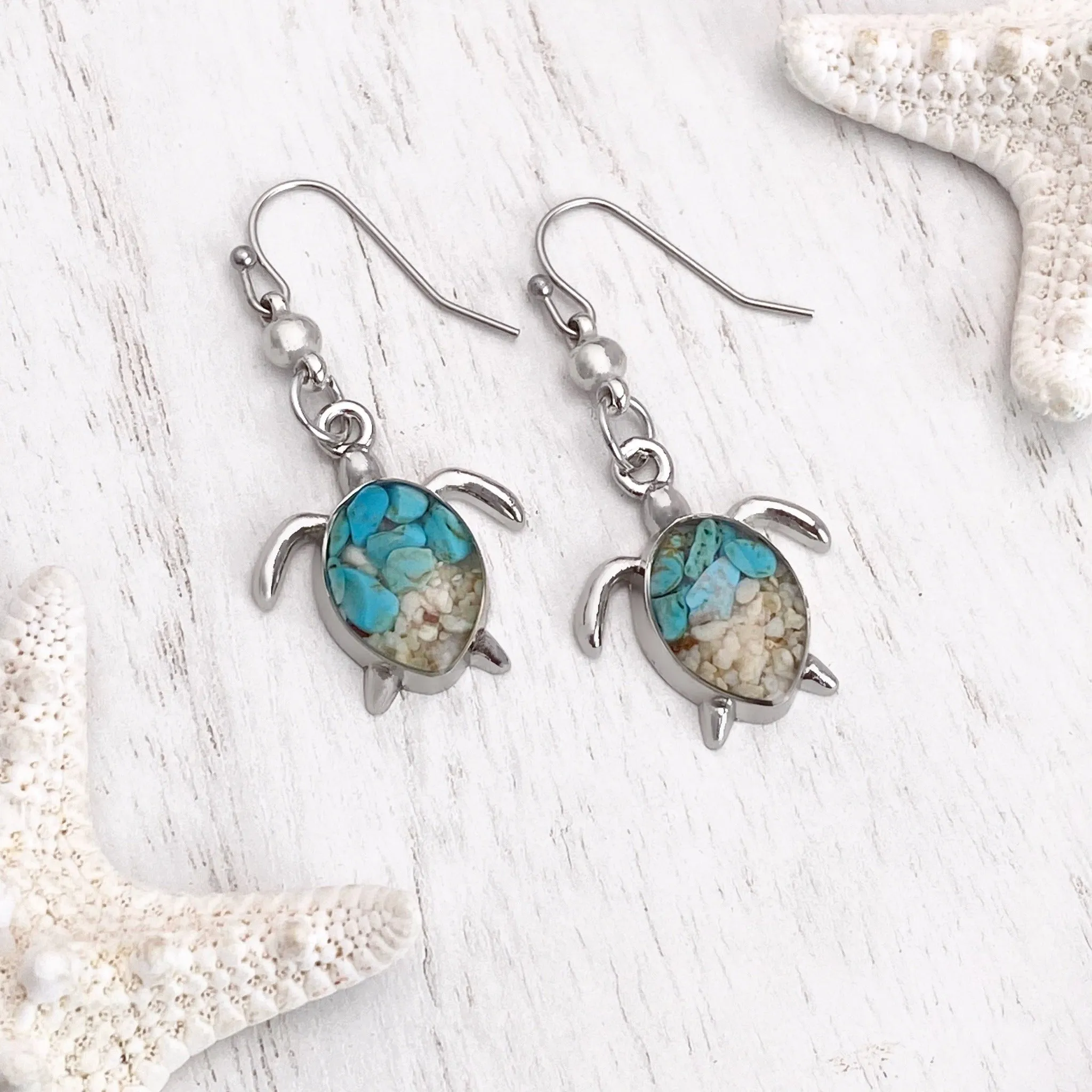 Sand Sea Turtle Earrings