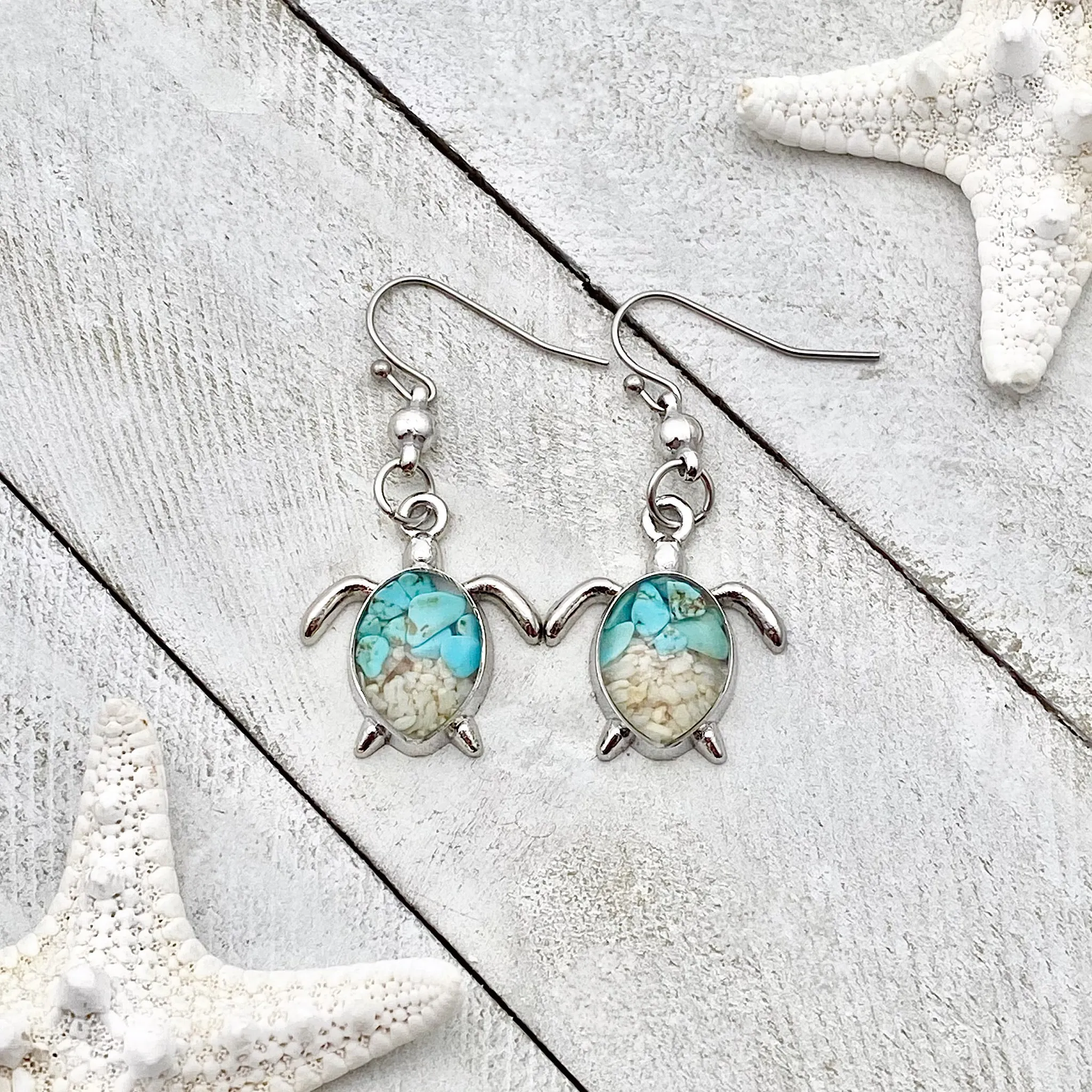 Sand Sea Turtle Earrings