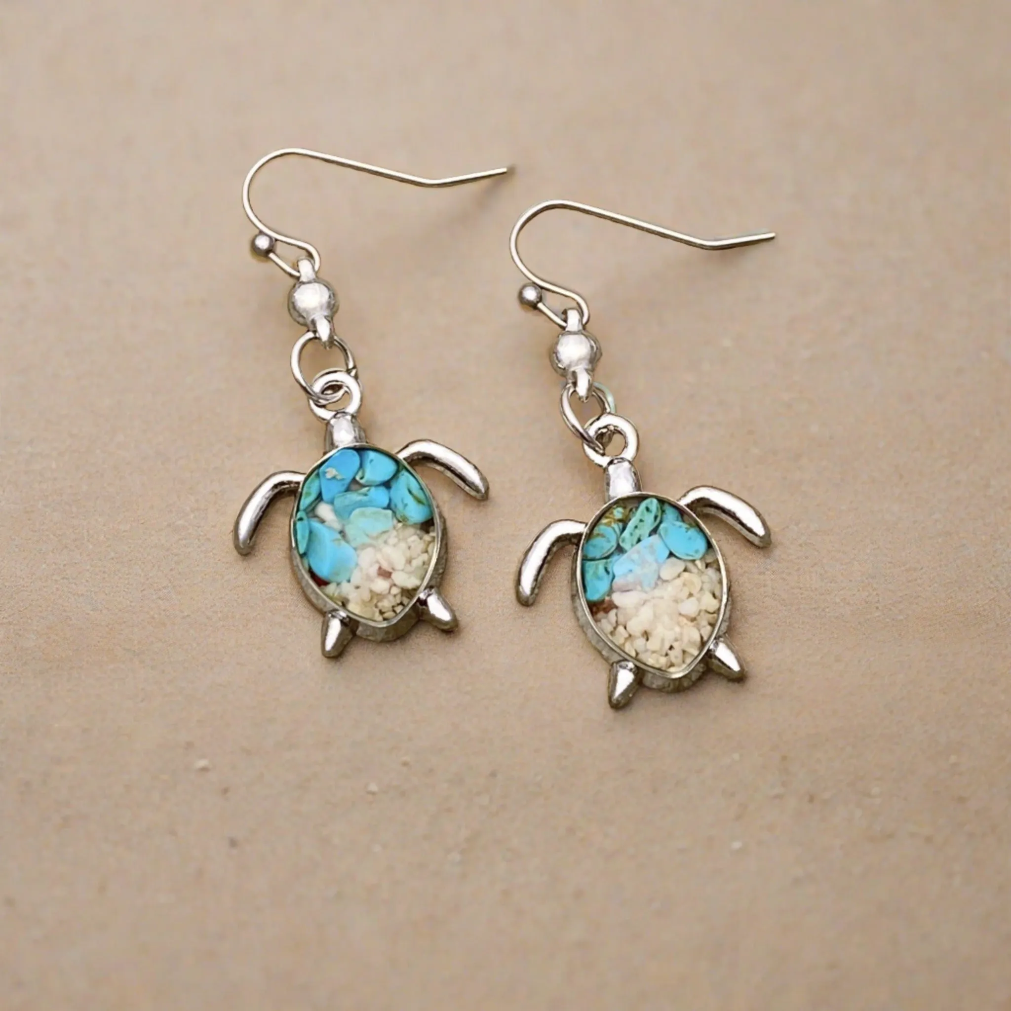 Sand Sea Turtle Earrings