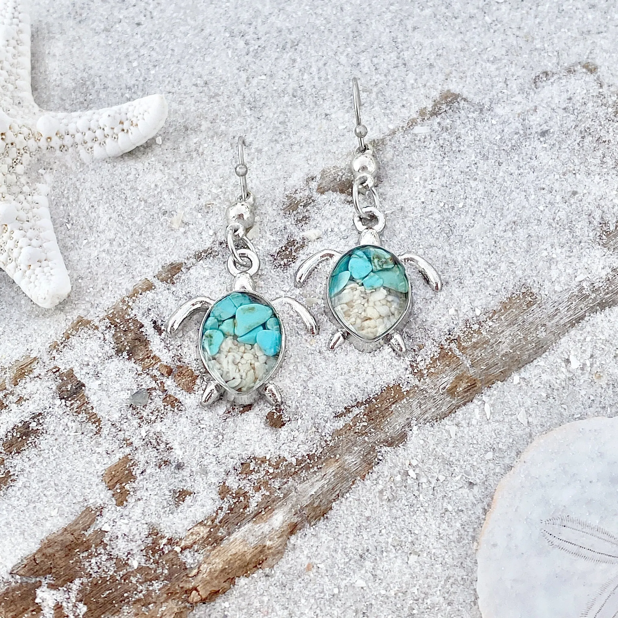 Sand Sea Turtle Earrings
