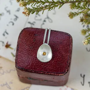 Sea Buttons November Birthstone Silver Citrine Pendant