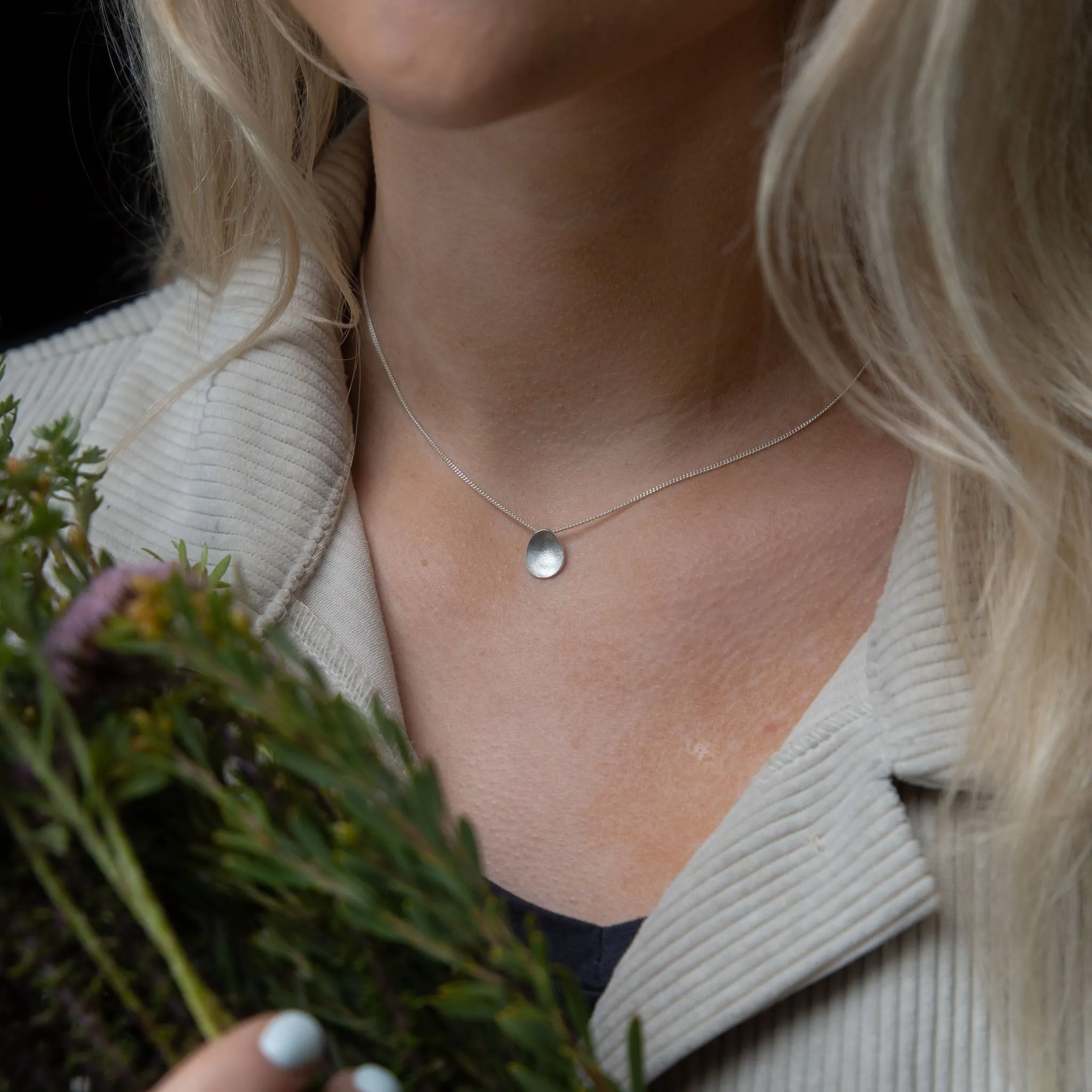Sea Buttons Silver Pendant