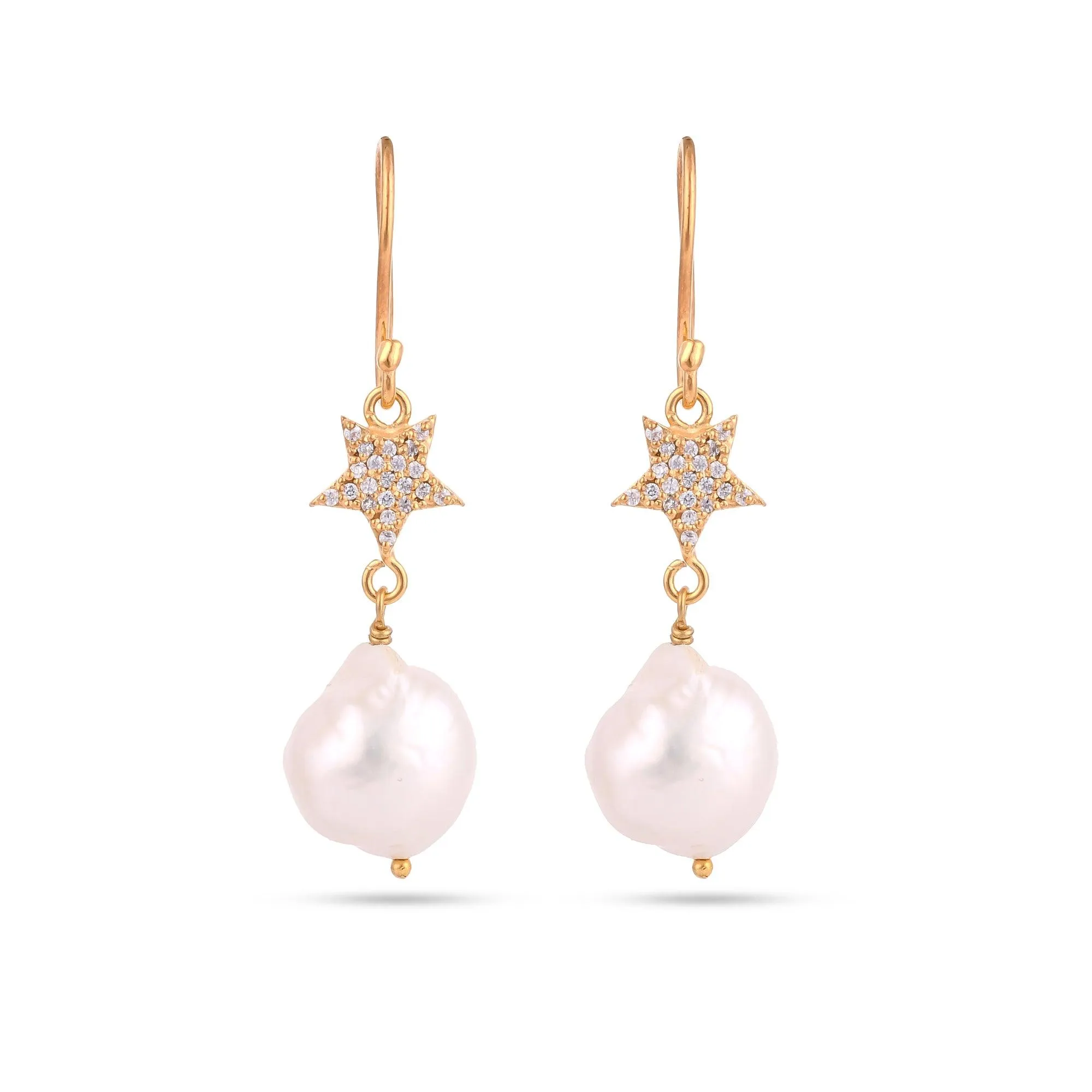 Shining Star Pearl Silver Earring - From Purl