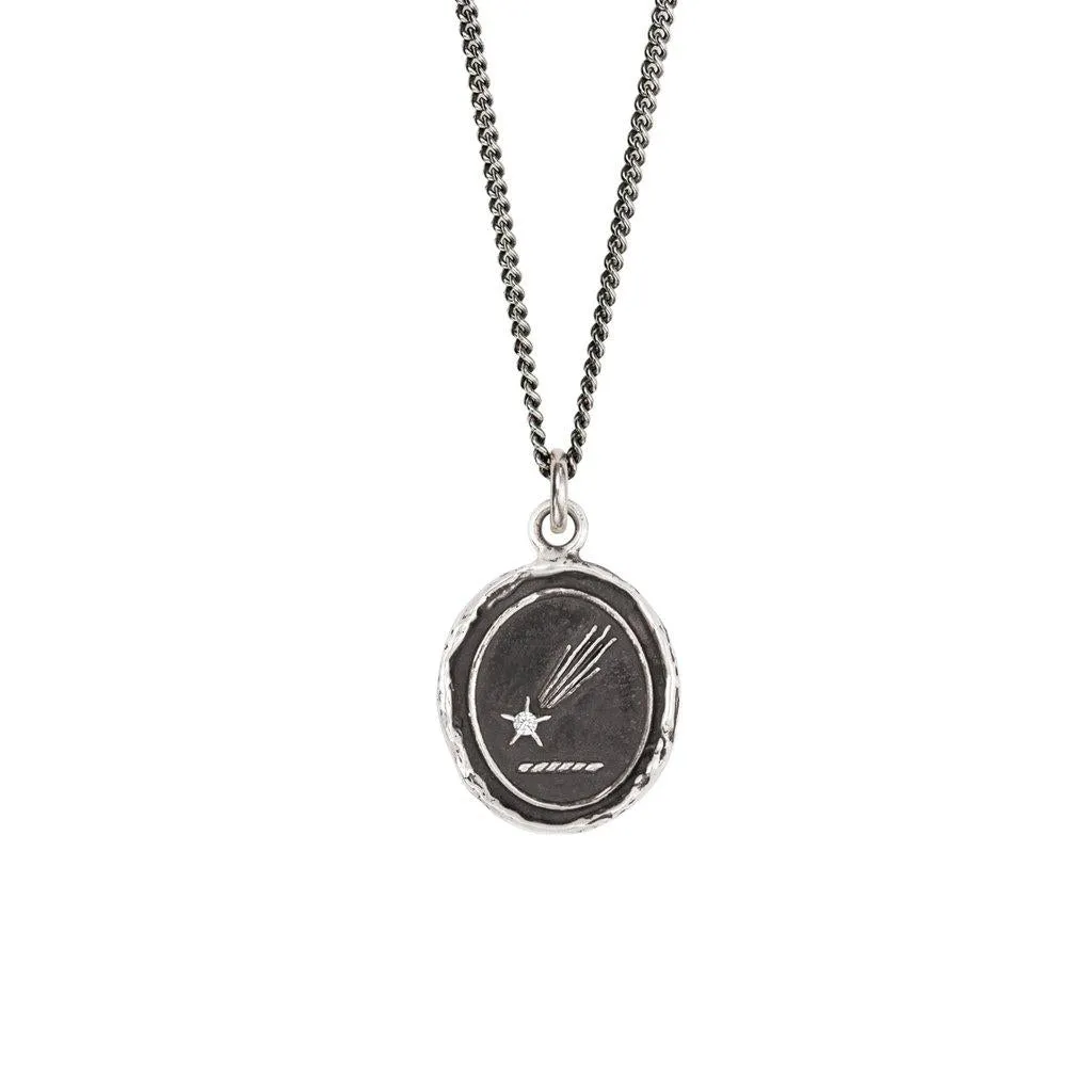 Shooting Star and Diamond Talisman Necklace