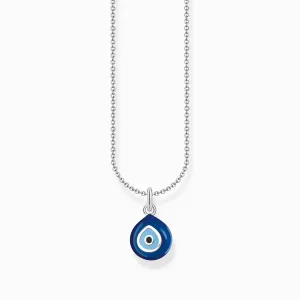 Silver Necklace With Nazar's Eye Pendant And Cold Enamel