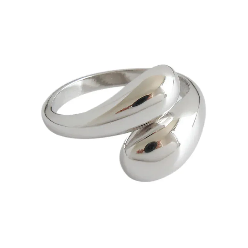 Silver Simple Punk Hollow Rings For Women Geometric Fashion Open Adjustable Handmade Party Jewelry Gift Allergy Engagement ring