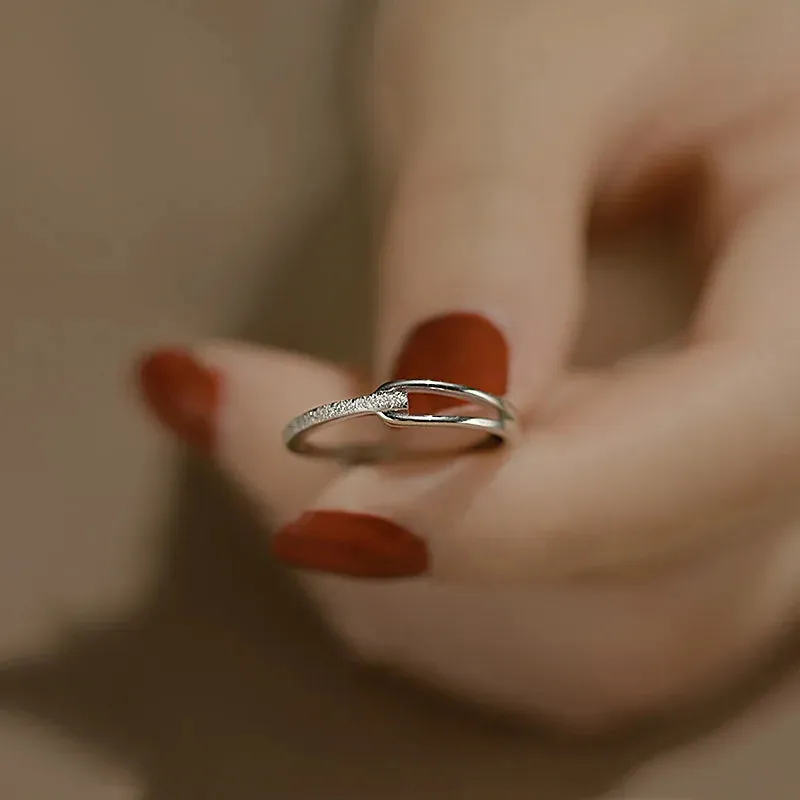 Silver Simple Punk Hollow Rings For Women Geometric Fashion Open Adjustable Handmade Party Jewelry Gift Allergy Engagement ring