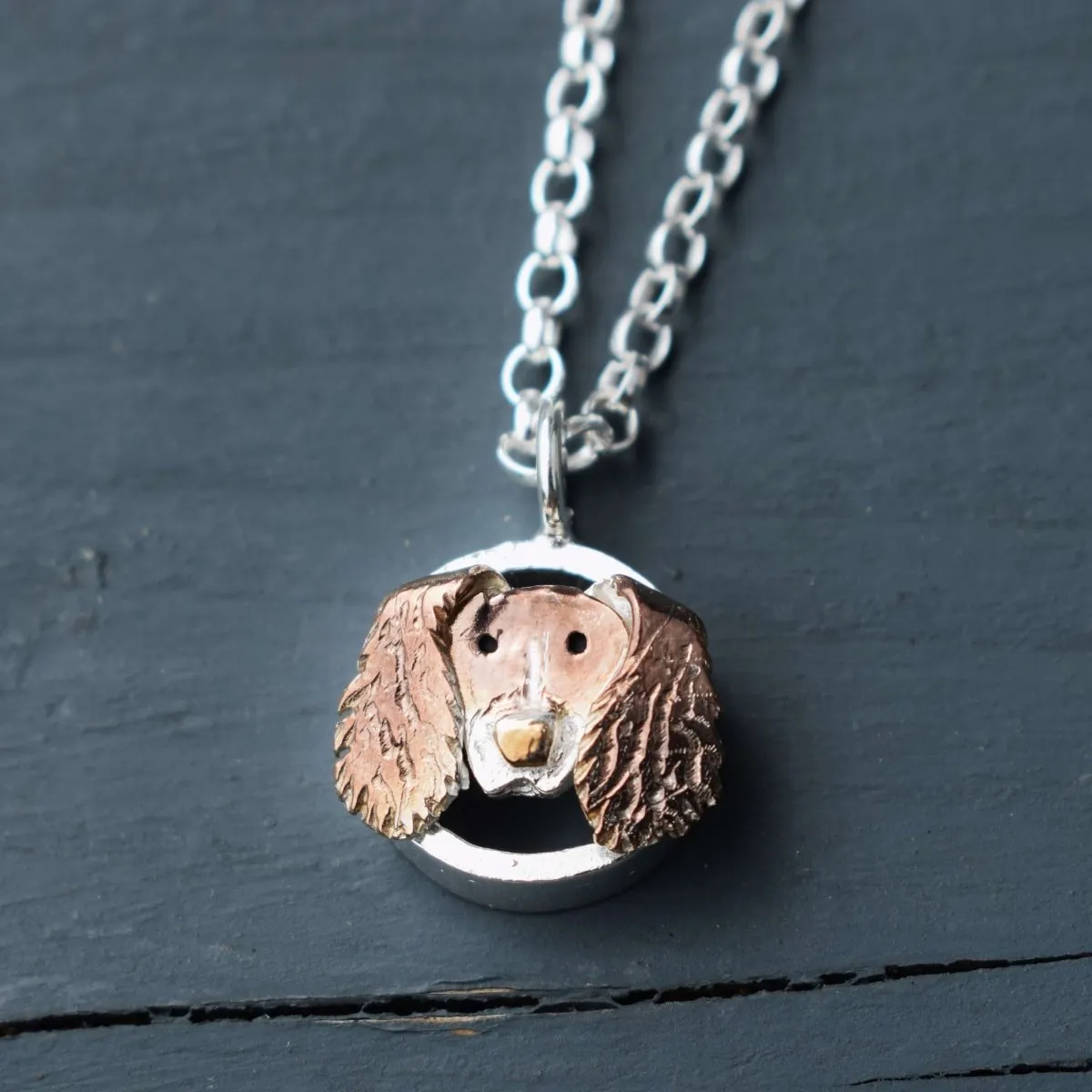 Silver Springer Spaniel Pendant