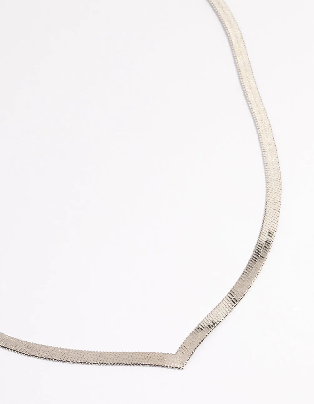 Silver V Shape Snake Chain Necklace