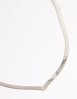 Silver V Shape Snake Chain Necklace